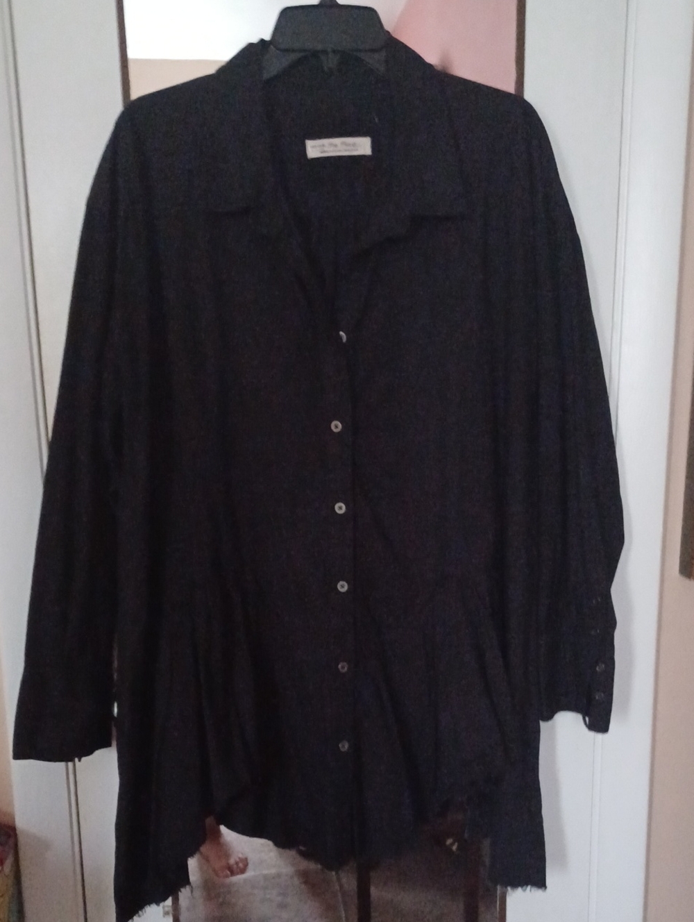 Free People Black Button-Front Tunic